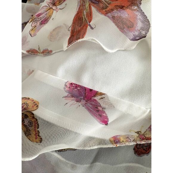 Vintage Y2k Amy Byer Butterfly Print Fairycore Chiffon Dress Juniors Small - Picture 8 of 9